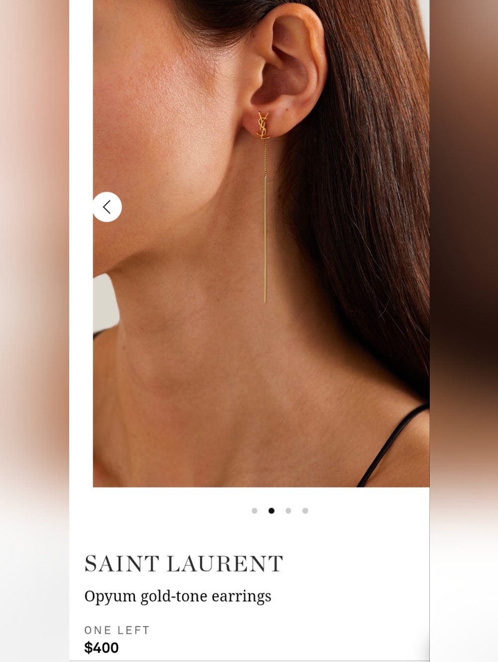 Saint Laurent Gold YSL Logo Drop Earrings - Picture 5 of 8